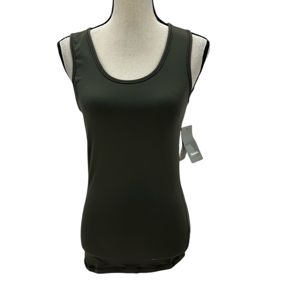 Bench Women's Sleeveless Bodycon Long Tank Top - Olive Green - size Small